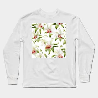 Watercolor Orchid Pattern 6 Long Sleeve T-Shirt